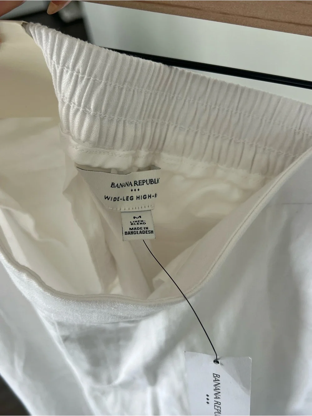 Banana Republic White Linen Wide-Leg Pants for Women
